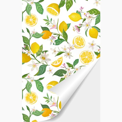 Carta da parati autoadesiva, in stile rustico, con frutti e fiori, per camera da letto, soggiorno, cucina, cucina, pellicola adesiva da parete (40 cm x 300 cm)