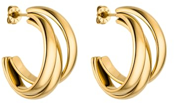 PURELEI® Cascade Ohrringe (Gold) – Damenohrringe aus langlebigem Edelstahl – Wasserfeste Ohrringe Damen – 2,0 cm Durchmesser – Modeschmuck für deinen individuellen Look