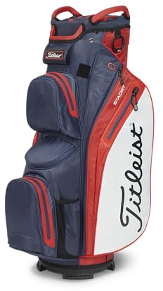 Titleist Cart 14 StaDry Bolsa de Golf, Azul Marino/Rojo/Blanco