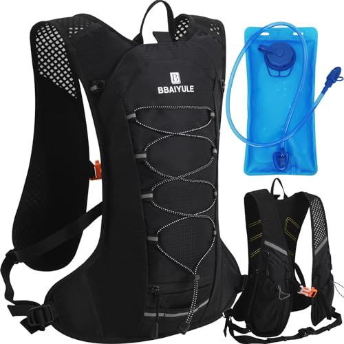 BBAIYULE Trinkrucksack mit 2L Trinkblase, Wasserrucksack,großer Laufwesten-Rucksack, Laufrucksack für Damen Herren Wandern, Radfahren (Nur mit 2-Liter-Trinkblase)