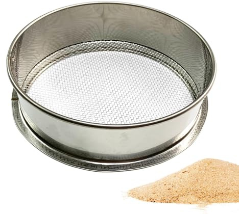 Tamiz de jardín para suelo y piedras, 20 cm/30 cm, acero inoxidable, acertijo de jardín, malla resistente, para tamizar tierra superior, piedras de jardín, arena gruesa