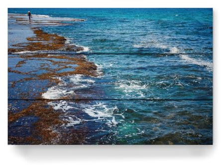 artboxONE Holzbild 45x30 cm Natur Sdot Yam Strand (5) von Künstler Tal Paz-Fridman