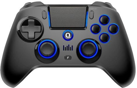 QRD Controlador inalámbrico Spark N5 para PS4 Pro Slim, PS3, PS2, Steam Deck, PC, Windows, Mac, iOS, Android TV Box, joystick de control de efecto Hall con altavoz y micrófono, macro N1 y N2, turbo