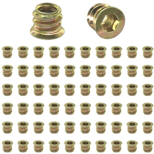 Lot de 60 écrous hexagonaux à visser pour meubles en bois (M6)