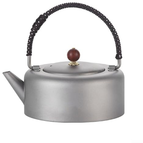 Théière Kungfu en titane avec couvercle à poignée filtrante et boîte à thé ultra légère Mini bouilloire Tasse à thé Camping Café Thé Machine à eau