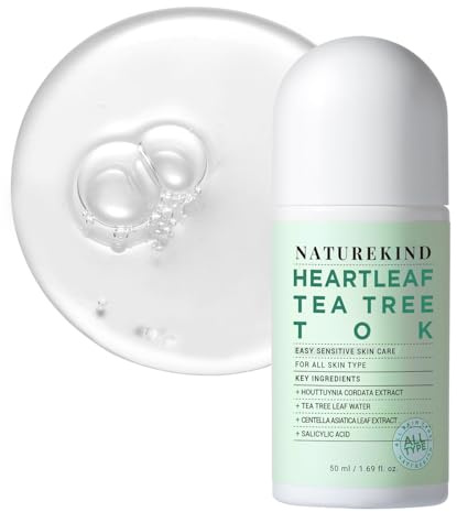 NATUREKIND Heartleaf Tea Tree Tok, Rötungen beruhigendes Toner-Serum, mit Centella Asiatica, koreanische Gesichtspflege, Porenkontrolle, Beruhigung und Hautpflege, 50ml