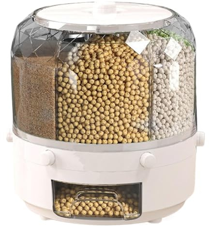Rotating Food Dispenser Grain Dispenser Sealed Boxes Large Rice Storage Kitchen Food Dispenser Dry Food Storage Containers