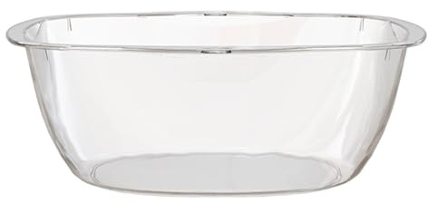 MOZUO Multifunctional Plastic Basin Transparent Washbasin Double Handle Design Suitable for Dormitory, Home, Bathroom, Kitchen (L)