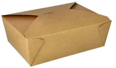 Générique 160 Boîtes Repas Américaines en Carton Kraft Brun 3000 ml – Contenants Alimentaires Écologiques avec Fermeture à Rabat – Idéales pour Plats à Emporter, Restaurants et Traiteurs