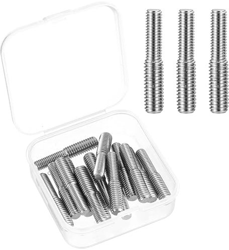 M5x0.8 to M6x0.8 Double End Threaded Stud Screw Bolts, 15 Pcs Stainless Steel Dual Threaded Rod Reducer Adapter for Furniture Hardware House Maintenance (M5x0.8 to M6x0.8)