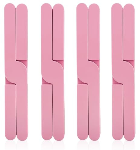 Silikon Topfuntersetzer Hitzebeständig,4 Stücke Untersetzer Topf Zusammenklappbar,Heißer Topf Halter,Topflappen für Töpfe,Heiße Pfannen,Schalen Pfannenschoner Pfannenschutz Stapelschutz Rosa