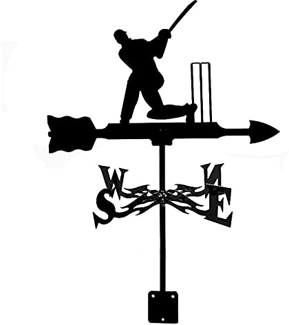 Weather Vanes Weathervane Measuring Tools Creative Cricket Batter Pet Dog Sculptures Weathercock Outdoor Gardens Iron Art Houses Patio Lawns