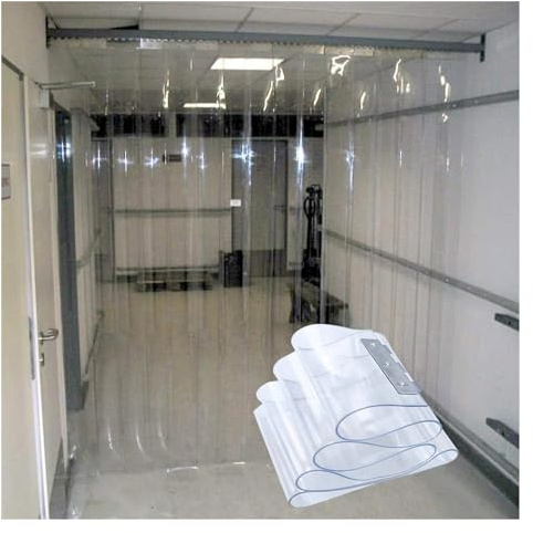 PVC-Streifenvorhang, PVC-Türvorhang mit glattem Kunststoffstreifen, transparenter Streifenvorhang aus Kunststoff, industrieller elastischer Vorhang, PVC-Vorhanglamellen(75x200cm/29.53x78.74in)