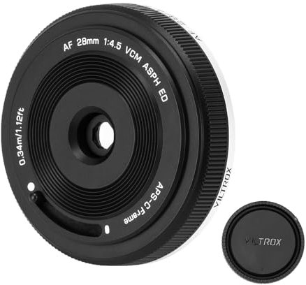 VILTROX 28mm F4.5 Pancake Lens, APS-C Auto Focus Chips-Size Wide Angle Lens for Fujifilm Fuji X-Mount Cameras
