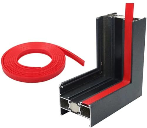 Burletes para Ventanas Correderas, Burlete Ventana Corredera, Burletes para Ventanas de Aluminio, Burlete de Goma para Ventanas para 14mm and 23mm Wide Window Recess Gaps (Rojo,15m,23mm W)