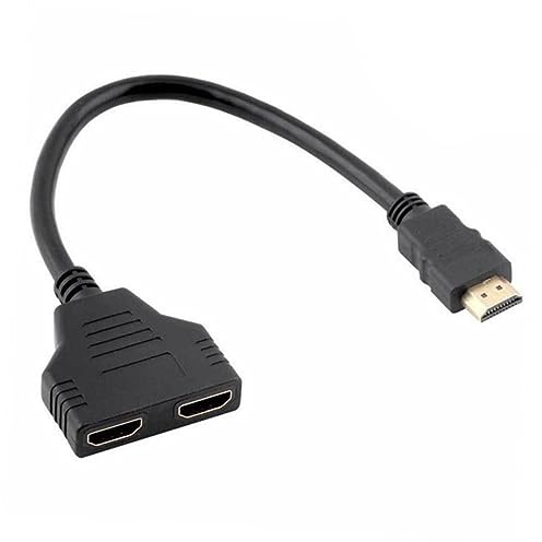 CONGARTENO Répartiteur Vidéo pour Transmission Vidéo Claire et Stable 1080p Mâle vers Double Femelle en ABS Compatible HDTV et Moniteurs LCD