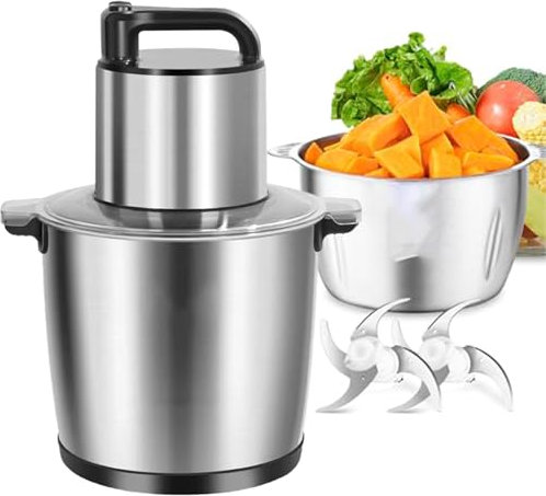 Batidora Y Picadora De Alimentos De 1500 W, Picadora De Carne Eléctrica De 15 L Con Recipiente De Acero Inoxidable, Picado Rápido De Carne En 8 Segundos. Una Máquina Multiusos Para Carne ,2 knives