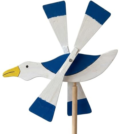 PEEWIT Windmühle Holz Angst Garten Repeller Gartendeko Natur Möwe