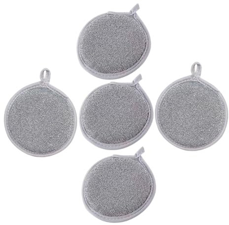 Beaupretty 5piezas Paño De Limpieza De Plata De Doble Cara Paño De Cocina Multifuncional para Fregar Ollas y Tazones Resistente y Lavable para Limpieza De Cocina