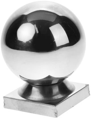 TOYANDONA 80mm 304 Stainless Steel Handrail Ball Finial Flagpole Topper Metal Staircase End Cap for Indoor Flag Pole and Outdoor Garden Decoration