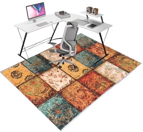 Protector de Suelo para Silla Ruedas, Alfombra para Silla Escritorio y Gaming, Tapete Antideslizante para Oficina, Alfombrilla Protectora para Suelos Duros, Alfombrillas para Oficinas 60 x 70 cm