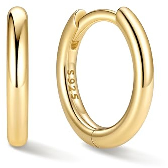 ChicSilver Ohrringe Gold Creolen Silber 925 Damen 8mm Klein