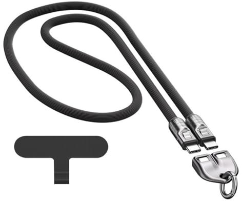 Wsdsgz Multiuso Indossabile Telefono Neck Strap Build In Velocità USB C Carica Cavo 240W di Alimentazione Per Dispositivi Mobili Cavo di Ricarica Cordino Telefono Alla Moda