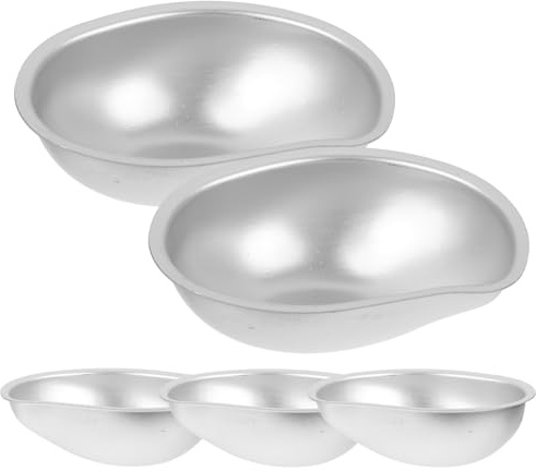 SHINEOFI Moldes para Pasteles Pequeños de Aleación de Aluminio Antiadherentes, Mini Taza para Pudín 5 Piezas, Aptos para Hornear Gelatina, Tartaletas y Postres Individuales en Horno