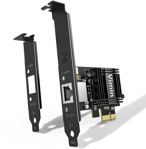 VIMIN Carte Réseau 10G PCIe 4.0 x1 avec Realtek RTL8127AT | support for 10G/5G/2.5G/1G/100M speeds Supports Wake-on-LAN