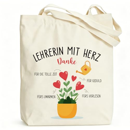 DOORIO Lehrerin Geschenk Lehrerin Stofftasche Einkaufstasche Abschiedsgeschenk Danke Geschenk für Lehrerin Erzieherin