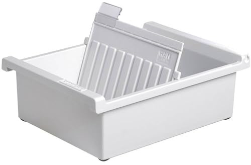 HAN 966-0-11, kortindexbricka A6 landskap. Innovativ, attraktiv design rymmer 800 kort, levereras med 1 stödplatta med tydlig indexflik, ljusgrå