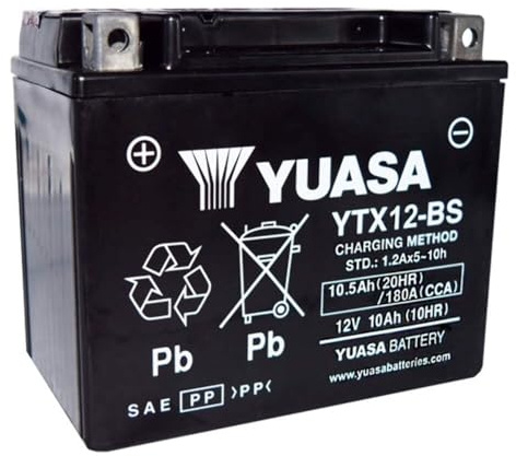 Yuasa YUAM3RH2S YTX12-BS Battery, Multi-Colored