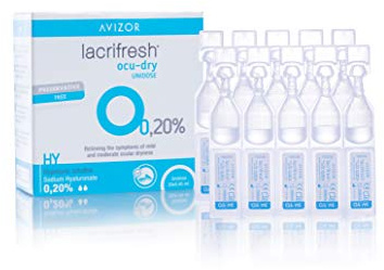 Avizor Lacrifresh Ocu-Dry 0,20% Monodosis | Gotas Oculares sin Conservantes | Para Sequedad Leve a Moderada | Pack 20 Ampollas de 0,4 ml