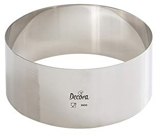 DECORA 0063746 TORTENRING RUND AUS Edelstahl Ø 14 X H 6 cm, Silber/Schwarz