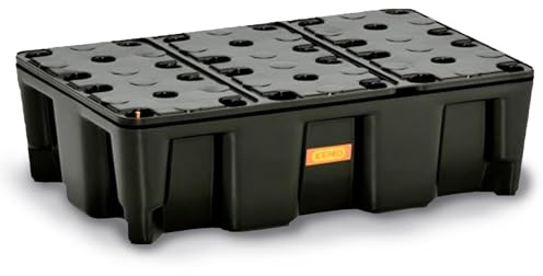 CEMO 10705 PE-Auffangwanne 25 HD mit PE-Rost, schwarz, 25 L