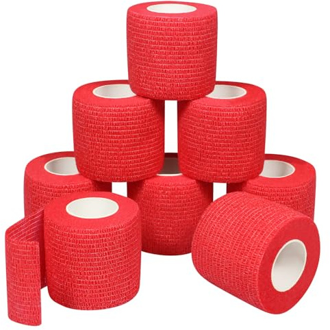 Selbstklebender Verband 8 Rollen 5cm x 4,5m Pflaster Rolle Verbandsmaterial | Elastische Fixierbinde Haftbandage, Vliesstoff, Atmungsaktiv, Hautfreundlich, Selbsthaftend, für Sport und Erste Hilfe