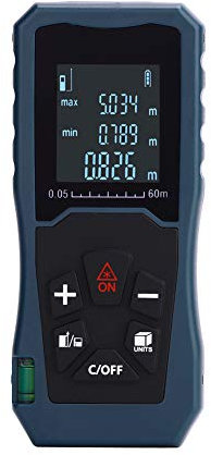 Télémètre Laser avec Mode Pythagore, Distance de Mesure, Zone/Calcul du Volume, Distance de 40 m/60 m/80 m/100 m - Piles non Incluses