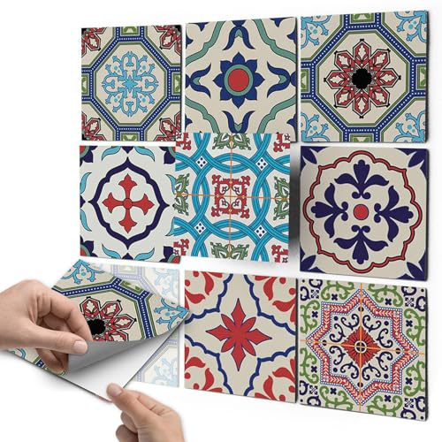CREATISTO Mosaik-Fliesen Fliesenaufkleber Fliesenfolie - Klebefolie Aufkleber für Wandfliesen I Klebefliesen Deko Folie für Küche u. Bad/Badezimmer (15x15 cm I 9 -Teilig)