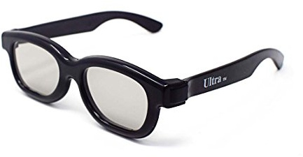 Ultra 3 Black Childrens Passive 3D Glasses Kids for Use with all Passive TVs Cinema Projectors and RealD Films Movies Circular Polarised 3D Glasses Passive Kids Movies Cinema 3D Glasses