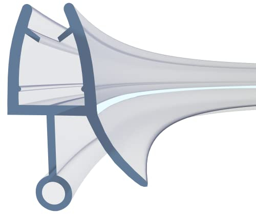 HNNHOME® Vorgebogener Dichtungsstreifen aus Gummi-Kunststoff, für Badewanne und Dusche, perfekt für 4-6 mm gebogene oder gerade Glastüren mit bis zu 10 mm Lücke, 870 mm lang