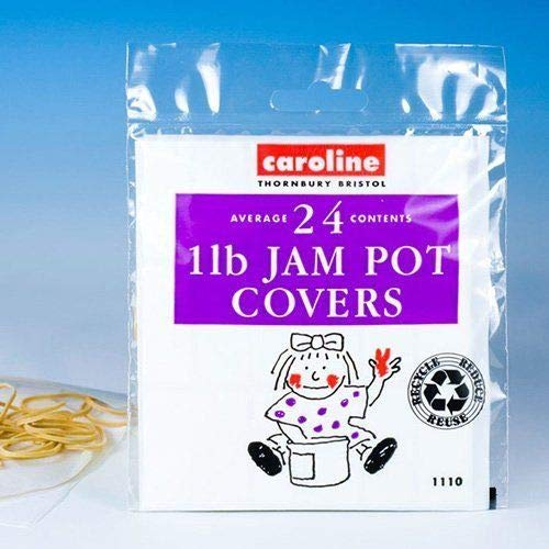 Caroline Jam Pot Covers 1lb Pack of 24 Transparent Vinyl Bubble Minimalist Round Jam Covers
