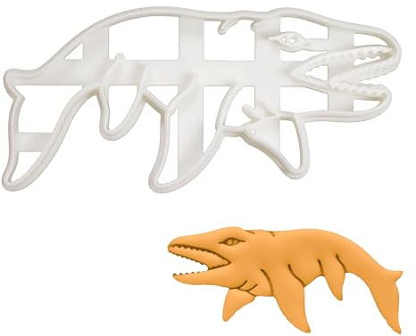 BAKERLOGY Mosasaurus Dinosaur Cookie Cutter - Detailed Biscuit Cutter Design for Baking and Crafts, Ideal on Fondant, Dough, Clay