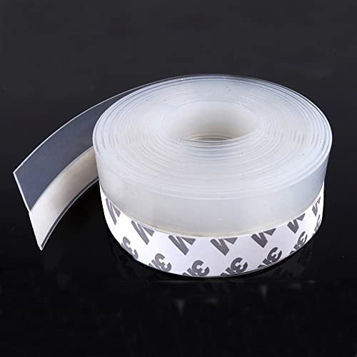 Silicone Seal Door Strip Bottom - 8M/26ft (W: 35MM) Silicone Sealing Sticker Self Adhesive Weather Stripping for Gaps of House, Glass Shower, Window and Door, Weatherproof Soundproof Insect Proof