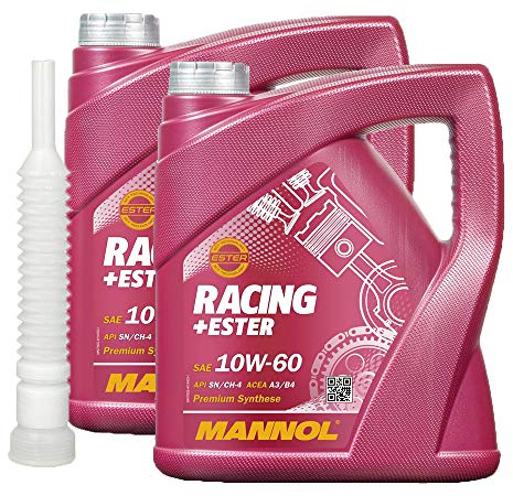 2 x4l, MANNOL 7902 RACING+ESTER 10W-60 MOTORÖL + Ausgießer