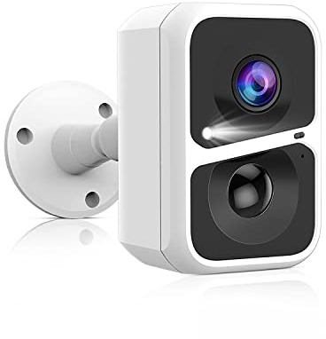 Camera Surveillance sur Batteries Rechargeable 1080P Caméra de Surveillance WiFi Exterieure sans Fil Batterie de 5200 mAh,avec Détection PIR,Vision Nocturne,Alarme Sonore et Lumineuse