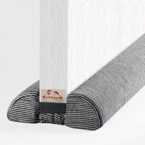 Yotache Zugluftstopper für Türen 90cm, Türbodendichtung, Zuschneidbar Einzigartige Viertelkreis-Design Doppelte Abdichtung