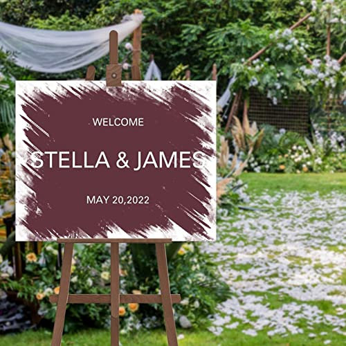 Panneau de bienvenue de mariage simple personnalisable, panneau de bienvenue de mariage personnalisé, panneau de bienvenue de mariage personnalisé, 40,6 x 50,8 cm