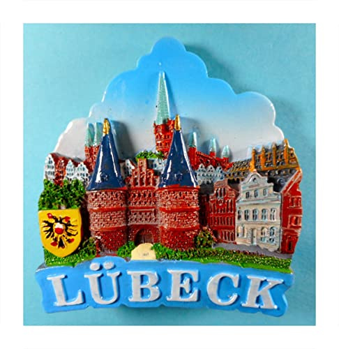 Souvenir Magnet Lübeck Holstentor 7 x 7 x 2 cm Kühlschrankmagnet Figur Deko GCG 2040