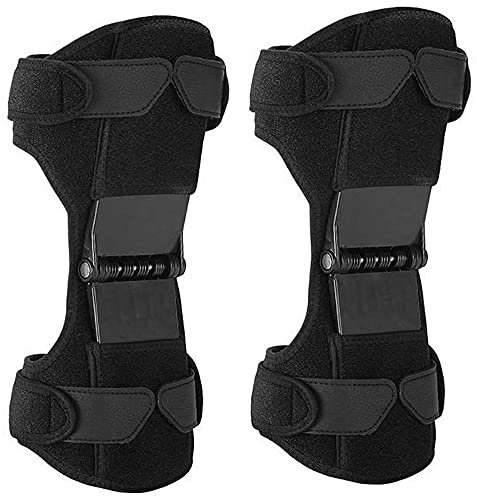 ALSUP 2 Pcs Knee Protection Booster,Knee Brace With Spring,Joint Support Spring Knee Stabilizer Pad,Power Lift Knee Brace For Weak Legs Old Cold Leg Sports Training Squat,4spring