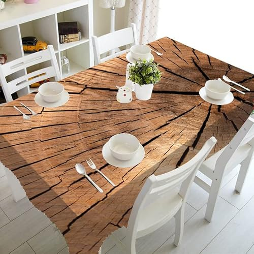 ROLETI Tischdecke Holzoptik Abwaschbare Tischdecken Pflegeleicht Antifouling Rechteckige Tischdecken für Home Küche Schulanfang Deko Picknick Stehtisch Weihnachten Tischdecken (152x259 cm)